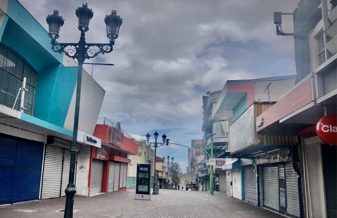 Calles de San José vacías en medio de pandemia por Covid-19. Fotografía tomada por: Connie Lafuente