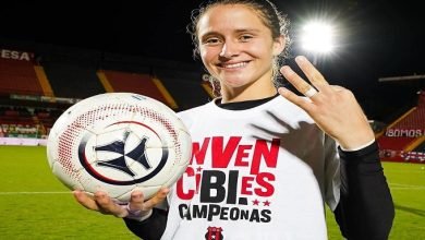 María Paula Salas, tras coronarse bicampeona con LDA. Foto: Tomada de las redes de la jugadora.